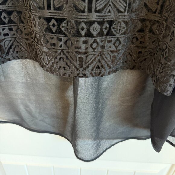 Long loose flowy sheer black tunic women's plus flattering XL - Picture 3 of 7